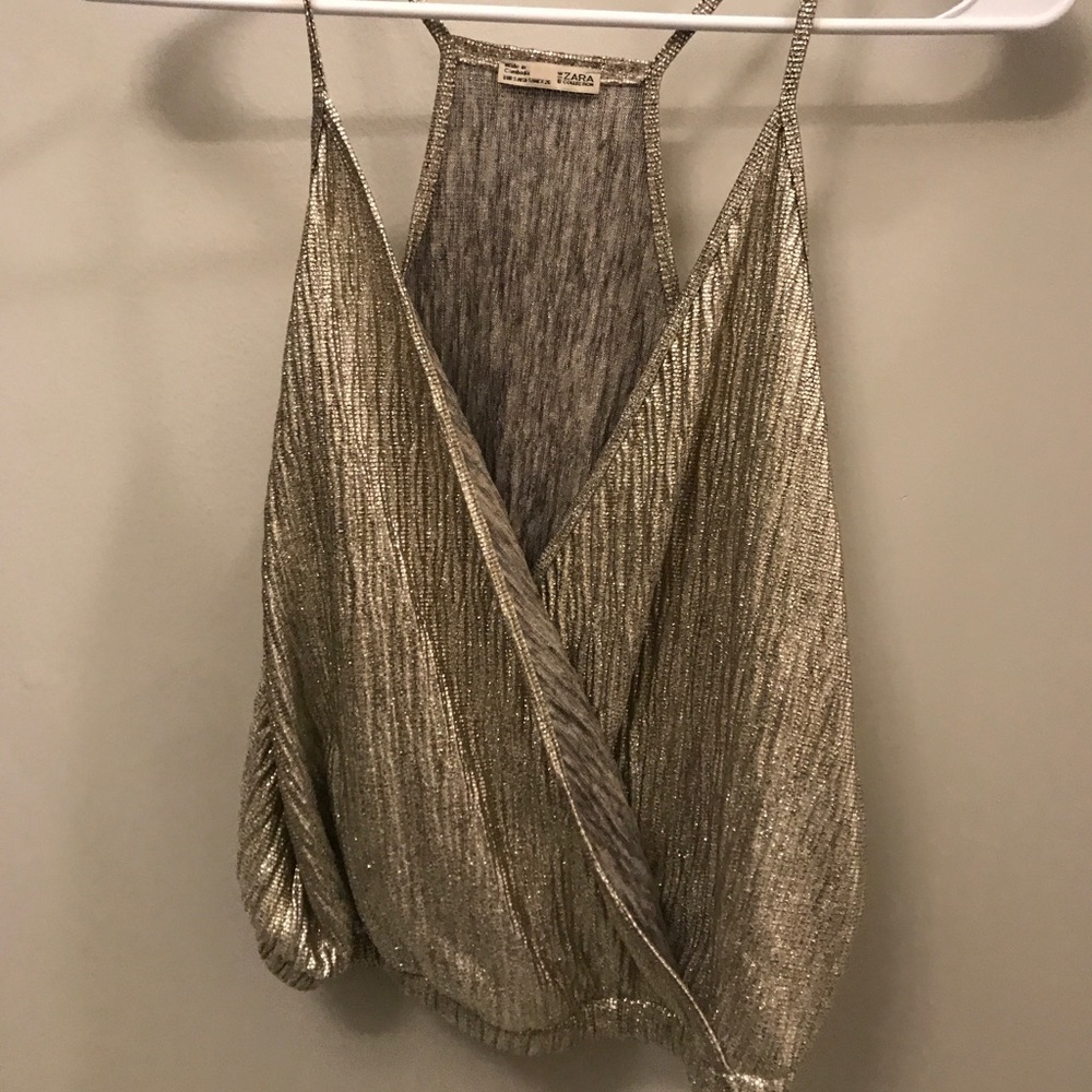 Zara silver croptop